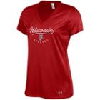 Women's Under Armour Wisconsin Badgers Tech V-neck Tee, Size: Xl, Red