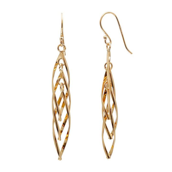 14k Gold Vermeil Twist Drop Earrings, Women's