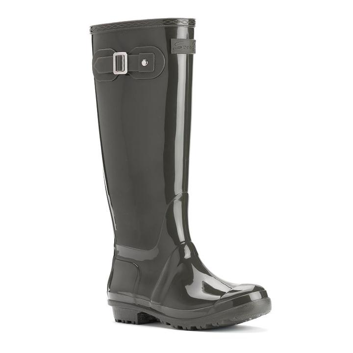 Seven7 British Girl Women's Waterproof Rain Boots, Size: 10, Dark Grey