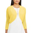 Women's Chaps Open-front Crop Cardigan, Size: Large, Yellow