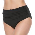 Women's Apt. 9&reg; High Waist Ruched Bikini Bottoms, Size: Xl, Black