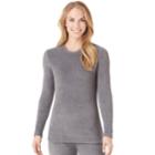 Plus Size Cuddl Duds Fleecewear Crewneck Top, Women's, Size: 2xl, Grey (charcoal)