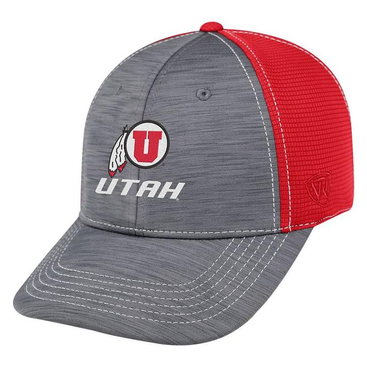 Adult Top Of The World Utah Utes Upright Performance One-fit Cap, Men's, Med Grey