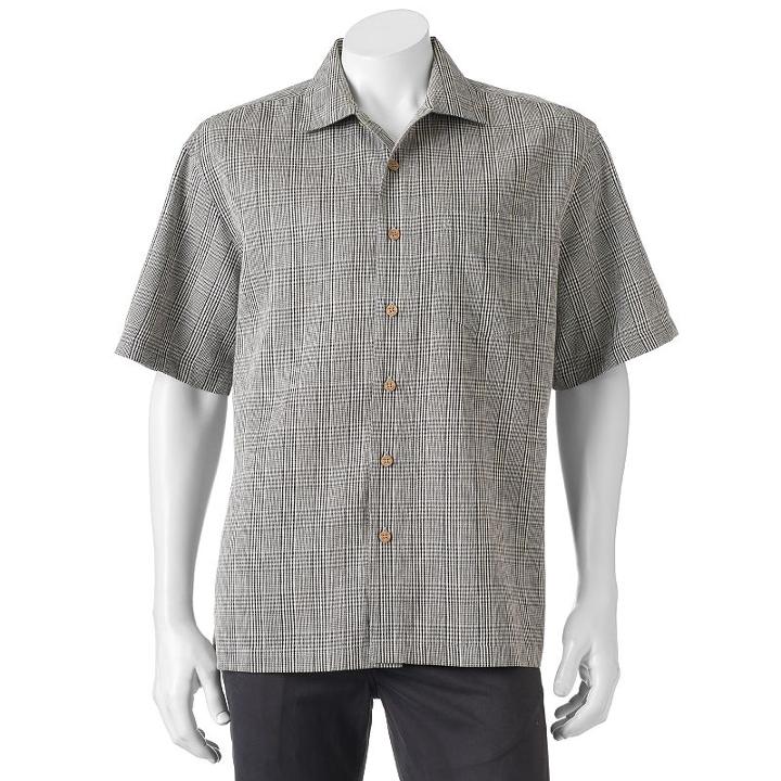 Men's Batik Bay Casual Button-down Shirt, Size: Small, Black