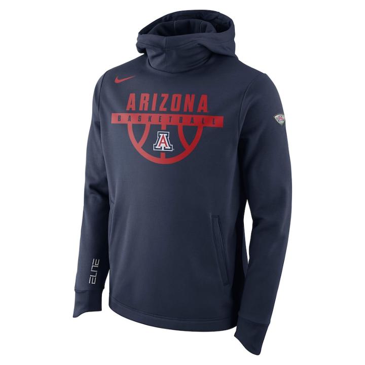 Men's Nike Arizona Wildcats Elite Pullover Hoodie, Size: Small, Blue (navy)