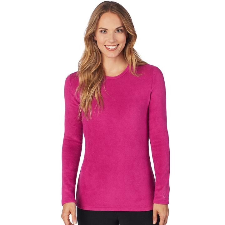 Women's Cuddl Duds Fleecewear Crewneck Top, Size: Xl, Pink