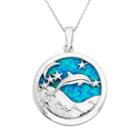 Lab-created Blue Opal Sterling Silver Dolphin Pendant Necklace, Women's, Size: 18