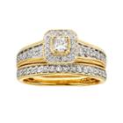 14k Gold 1-ct. T.w. Igl Certified Princess-cut Diamond Frame Ring Set, Women's, Size: 8.50, White
