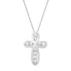 14k White Gold 1/4 Carat T.w. Igl Certified Diamond Cross Pendant, Women's, Size: 18