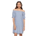 Women's Apt. 9&reg; Striped Off-the-shoulder Dress, Size: Medium, Med Blue