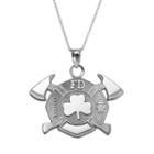 Insignia Collection Sterling Silver Maltese Cross Axes And Shamrock Pendant Necklace, Women's, Size: 18, Grey