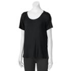 Juniors' Mudd&reg; Solid High-low Hem Tee, Girl's, Size: Large, Black