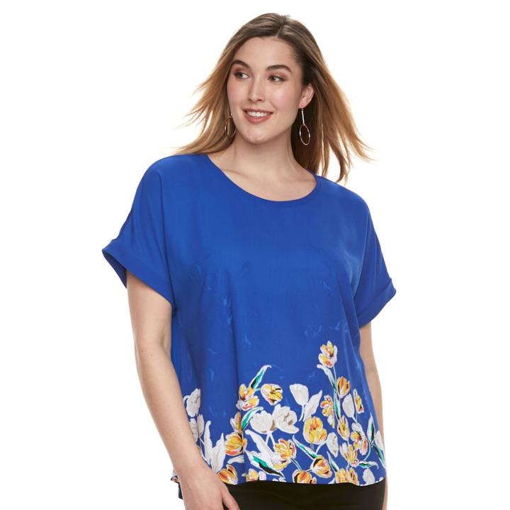 Plus Size Apt. 9&reg; Embellished Top, Women's, Size: 2xl, Blue