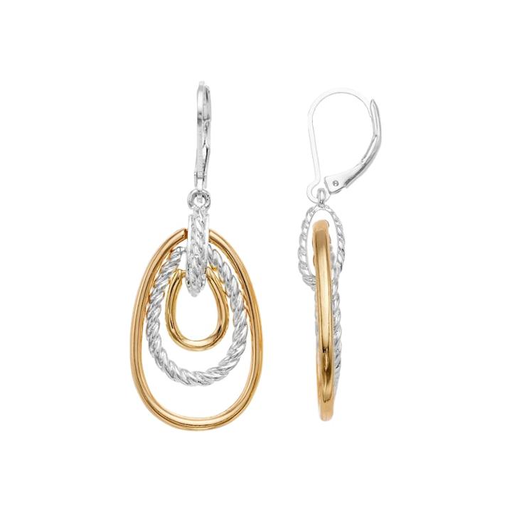 Napier Two Tone Textured Teardrop Earrings, Women's, White