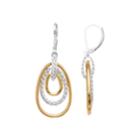 Napier Two Tone Textured Teardrop Earrings, Women's, White