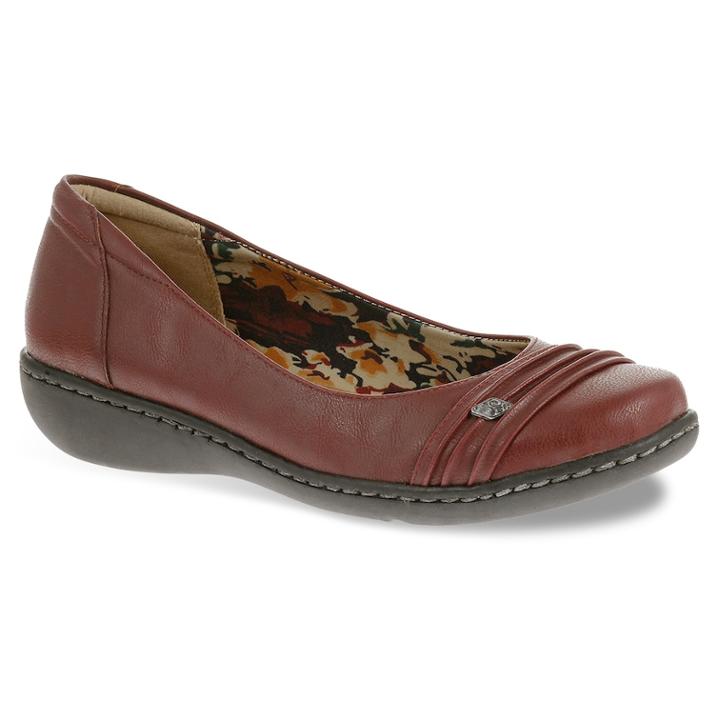 Soft Style By Hush Puppies Jordyn Women's Pleated Wedge Flats, Size: Medium (8.5), Dark Red