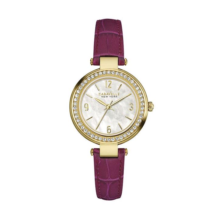 Caravelle New York By Bulova Women's Leather Watch, Purple