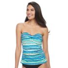 Women's Apt. 9&reg; Twist Bandeau Tankini, Size: Large, Prism Multi