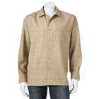 Big & Tall Batik Bay Grid Easy-care Casual Button-down Shirt, Men's, Size: L Tall, Natural