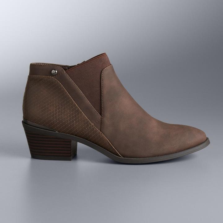Simply Vera Vera Wang Skylark Women's Ankle Boots, Size: 6 Wide, Brown