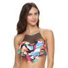 Women's Apt. 9&reg; Macram Flounce Halter Bikini Top, Size: Xl, Ovrfl Oth