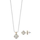 Napier Two Tone Simulated Crystal Pendant & Stud Earring Set, Women's, Multicolor
