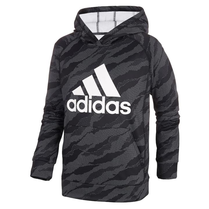 Boys 8-20 Adidas Moto Camoflauge Logo Pull-over Hoodie, Size: Large, Black