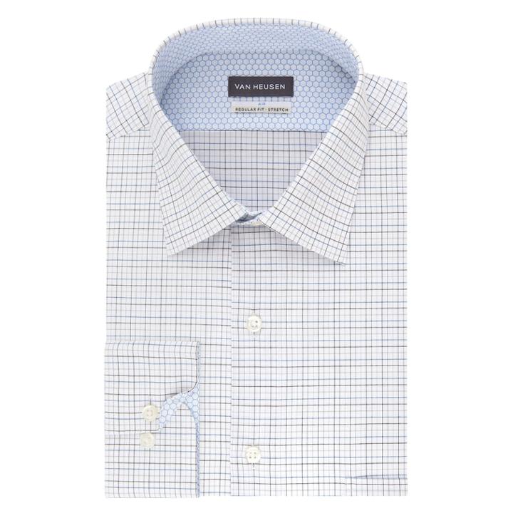 Men's Van Heusen Air Regular-fit Stretch Dress Shirt, Size: 15-32/33, Dark Blue