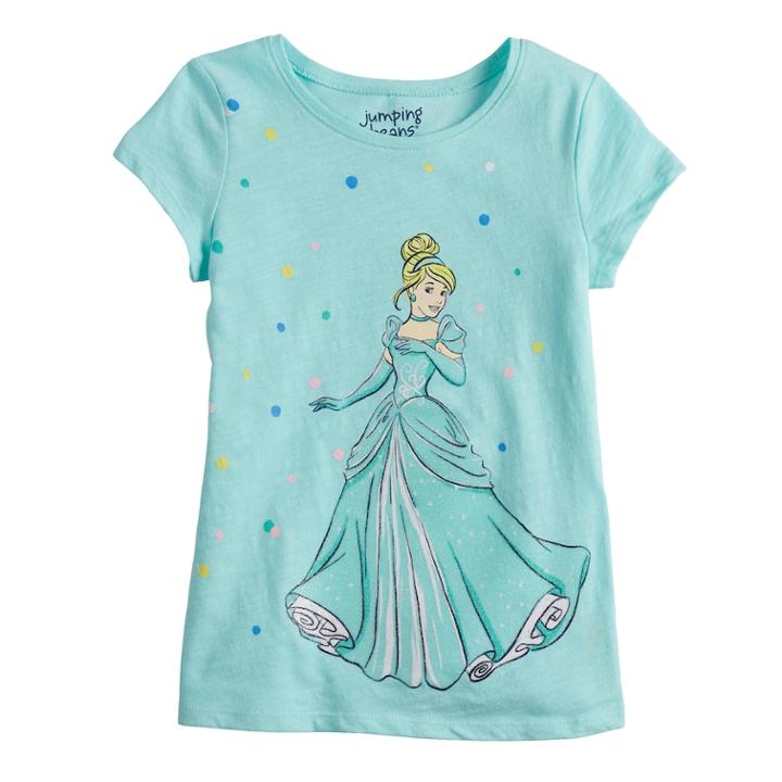 Disney's Cinderella Girls 4-10 Dot Tee By Jumping Beans&reg;, Size: 8, Turquoise/blue (turq/aqua)
