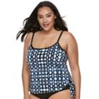 Plus Size Apt. 9&reg; Tummy Slimmer Faux-tankini One-piece Swimsuit, Women's, Size: 2xl, Dark Blue