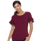 Women's Apt. 9&reg; Beaded Flutter Tee, Size: Xl, Dark Red