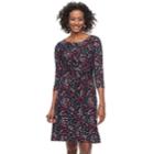Women's Dana Buchman Printed Knot-front Dress, Size: Small, Brt Orange