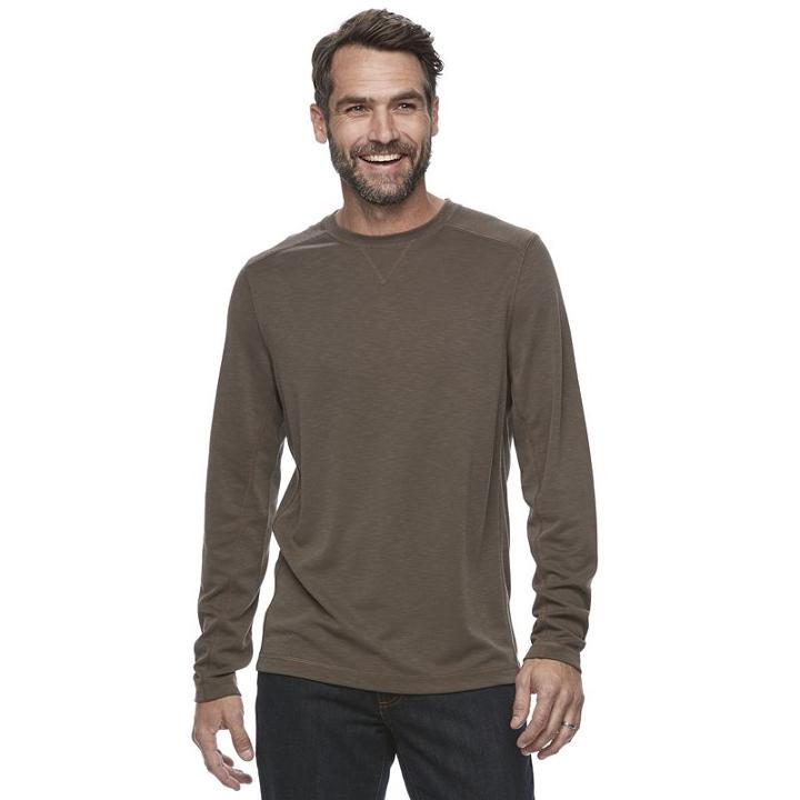 Men's Croft & Barrow&reg; Classic-fit Outdoor Slubbed Performance Tee, Size: Xl, Brown