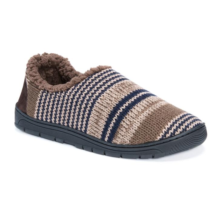 Muk Luks Men's John Slide Slippers, Size: Medium, Beig/green (beig/khaki)