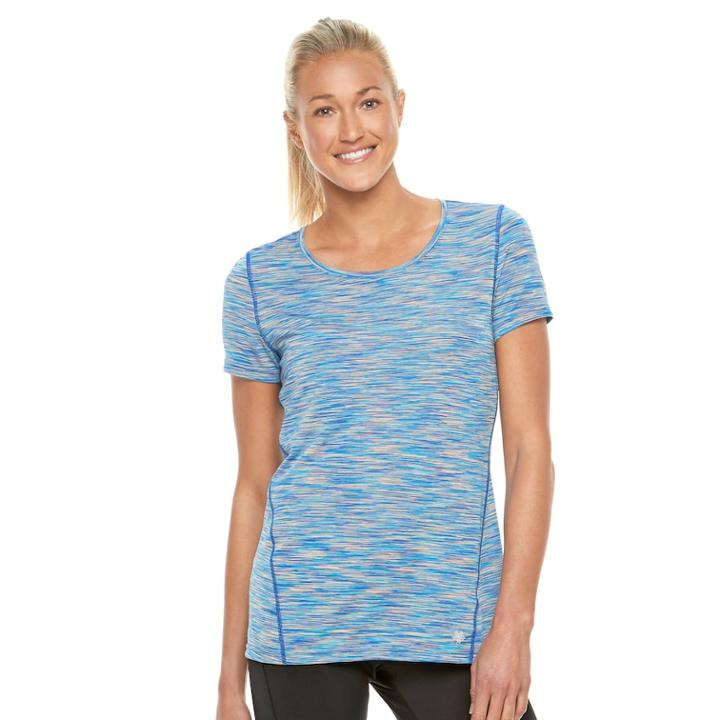 Petite Tek Gear&reg; Space-dyed Performance Tee, Women's, Size: L Petite, Blue (navy)