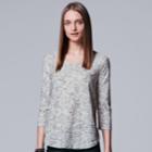 Women's Simply Vera Vera Wang Wavy Jacquard Tee, Size: Xl, White