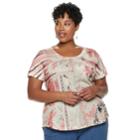 Plus Size World Unity Printed Top, Women's, Size: 3xl, Orange