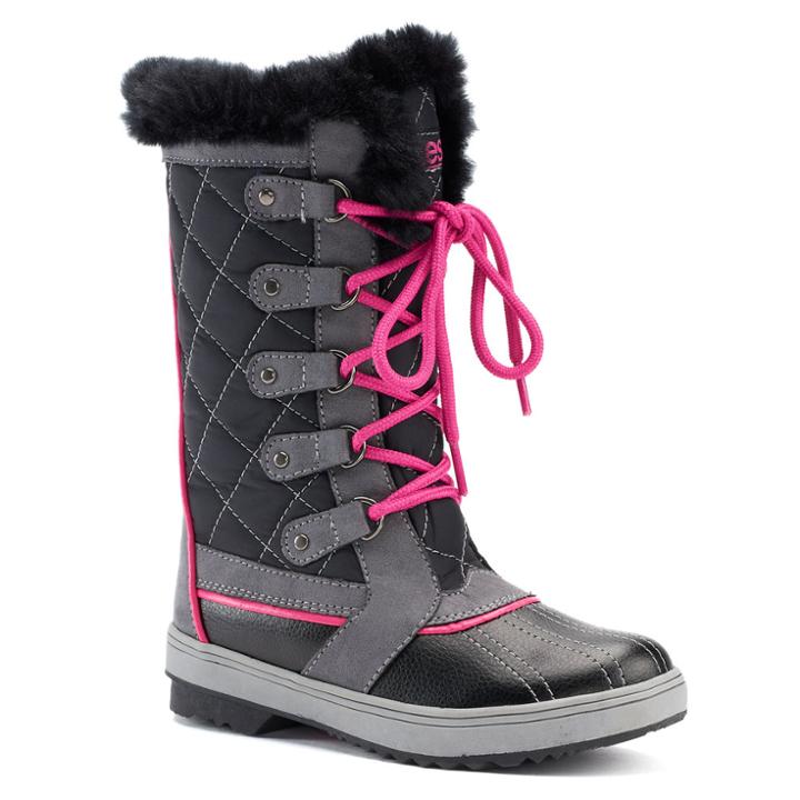 Totes Sabrina Girls' Winter Duck Boots, Size: 3, Black