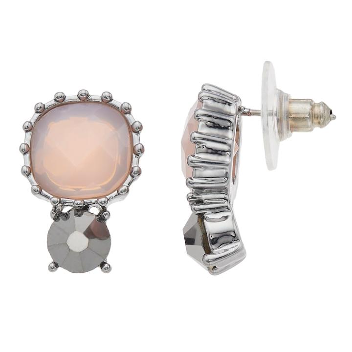 Simply Vera Vera Wang Pink Button Stud Earrings, Women's