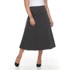 Plus Size Dana Buchman Seamed Midi Skirt, Women's, Size: 1xl, Dark Grey