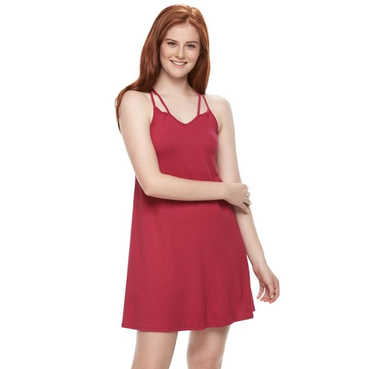 Juniors' Mudd&reg; Soft Strappy Dress, Teens, Size: Small, Med Red