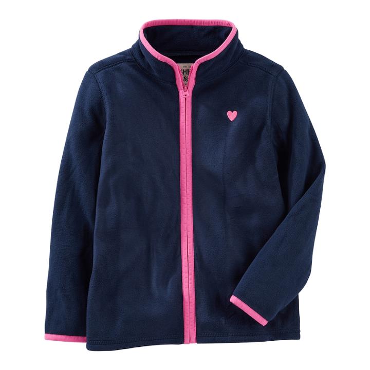 Girls 4-12 Oshkosh B'gosh Microfleece Zip Jacket, Size: 4, Med Blue