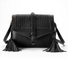 Rosetti Addison Basket Weave Flap & Tassel Crossbody Bag, Women's, Grey (charcoal)