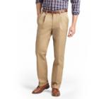 Men's Izod American Chino Straight-fit Wrinkle-free Pleated Pants, Size: 33x30, Med Beige, Comfort Wear