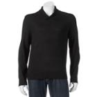Men's Apt. 9&reg; Modern-fit Marled Merino Shawl-collar Sweater, Size: Medium, Black