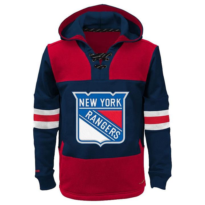 Boys 8-20 Reebok New York Rangers Offside Fleece Hoodie, Size: Medium, Blue (navy)