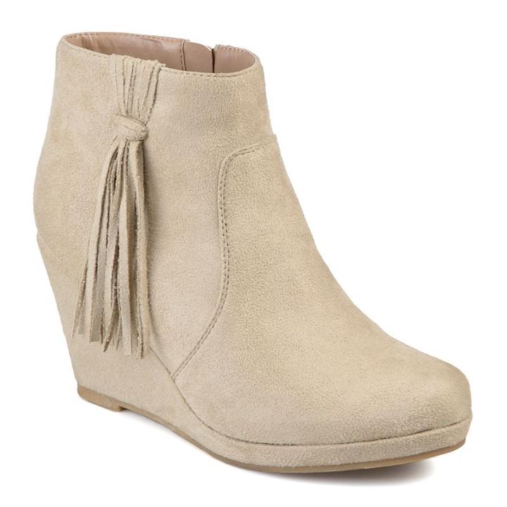 Journee Collection Ela Women's Wedge Ankle Boots, Girl's, Size: 11, Beig/green (beig/khaki)