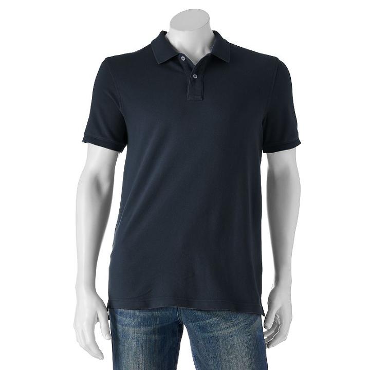 Men's Sonoma Goods For Life&trade; Core Pique Polo, Size: Large, Dark Blue