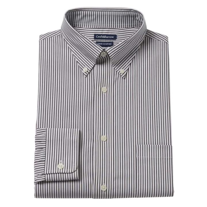 Big & Tall Croft & Barrow&reg; True Comfort Regular-fit Dress Shirt, Men's, Size: 17.5 38/9t, White