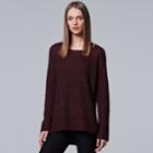 Women's Simply Vera Vera Wang Sequin Crewneck Sweater, Size: Medium, Red